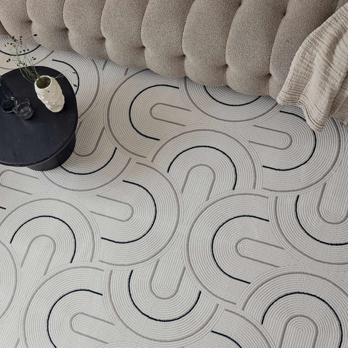 The Rugs Rugs Carmel Cream-Blue Geometric Rug | 6070 House of Isabella UK