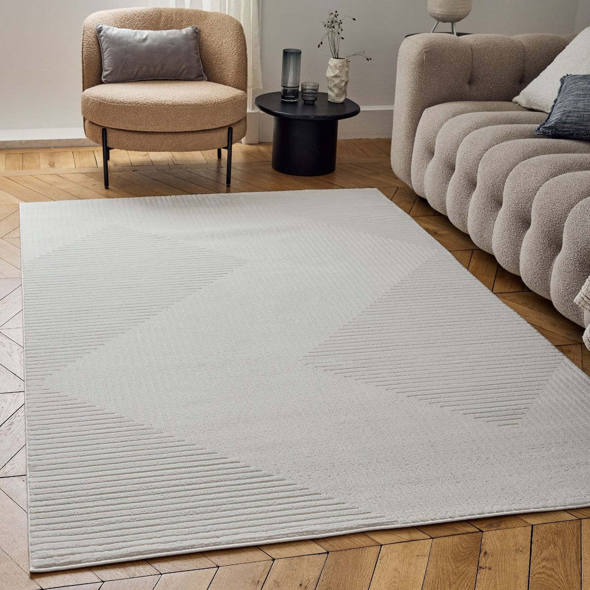 The Rugs Rugs Carmel Cream Geometric Rug | 6040 House of Isabella UK