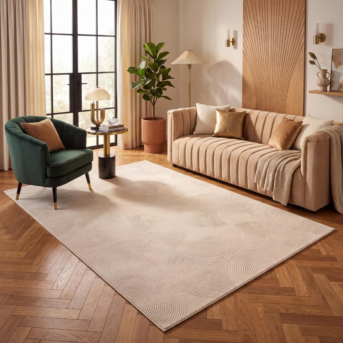 The Rugs Rugs Carmel Cream Geometric Rug | 6070 House of Isabella UK