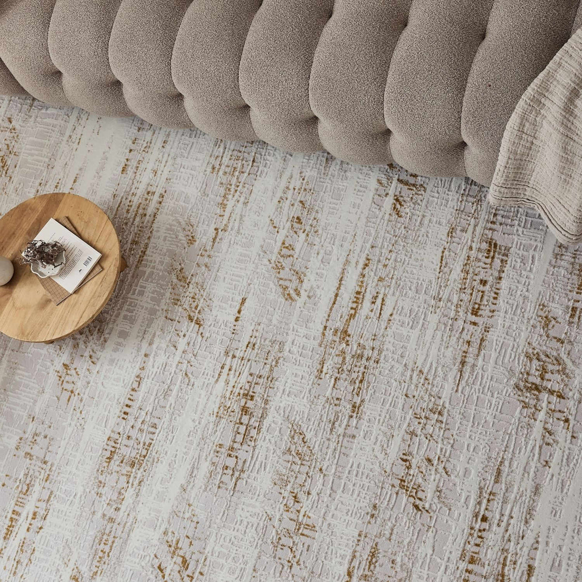 The Rugs Rugs Carmel Cream-Gold Abstract Rug | 6030 House of Isabella UK