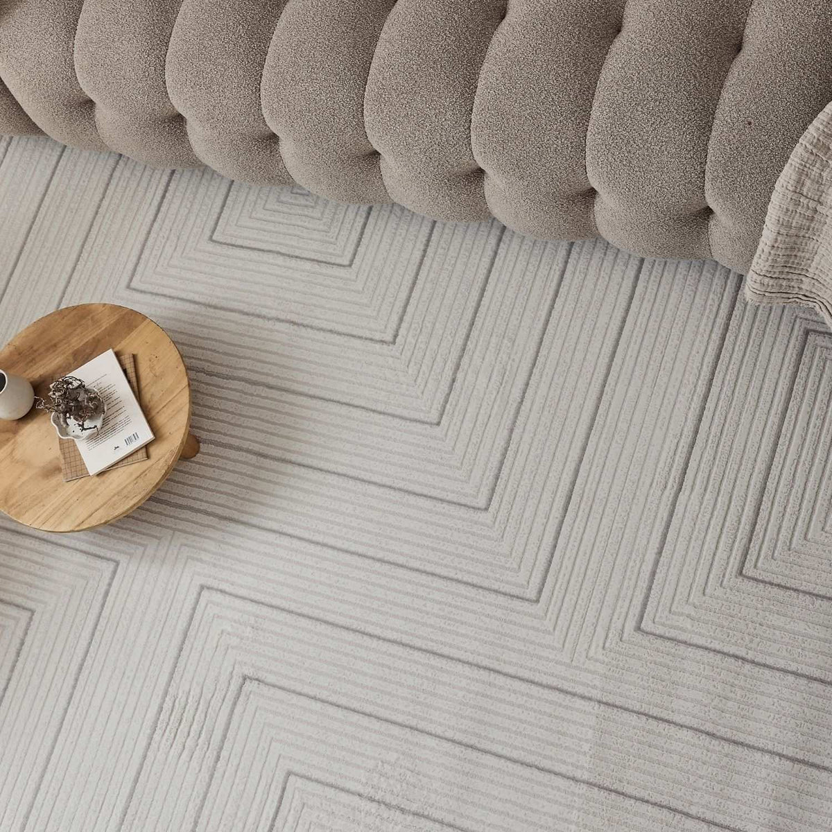 The Rugs Rugs Carmel Cream-Grey Geometric Rug | 6040 House of Isabella UK