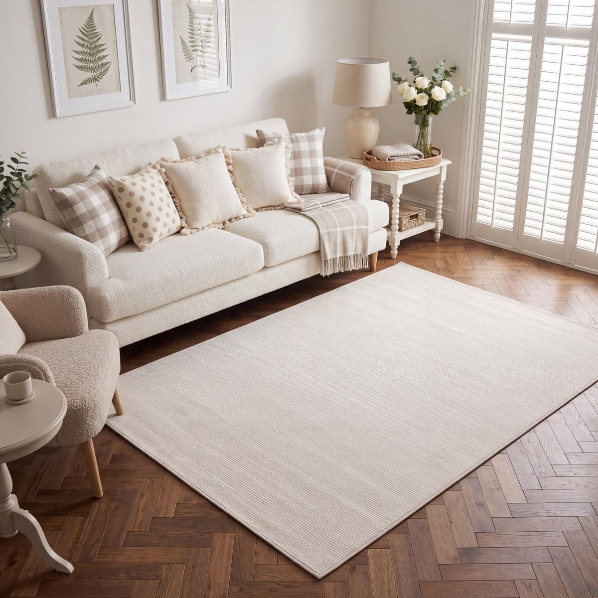 The Rugs Rugs Carmel Cream Striped Rug | 6010 House of Isabella UK