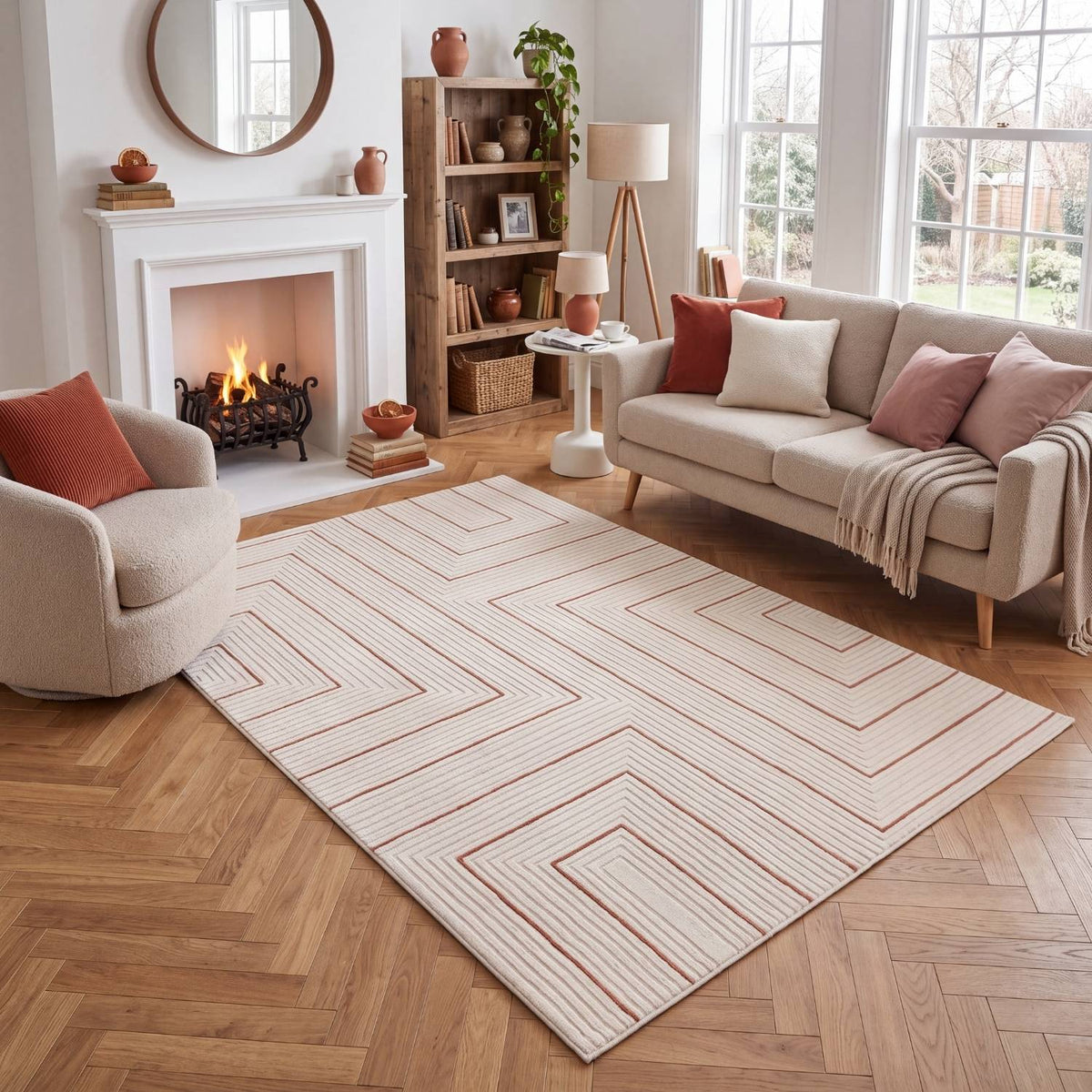 The Rugs Rugs Carmel Cream-Terra Geometric Rug | 6040 House of Isabella UK