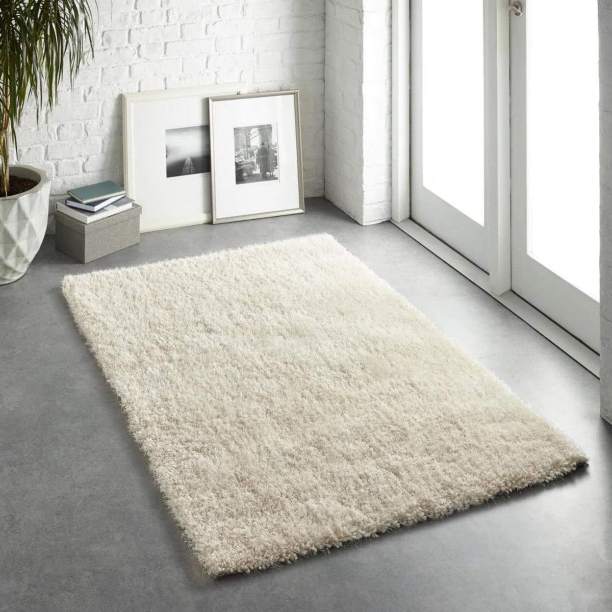 The Rugs Rugs Chicago Cream Shaggy Rug House of Isabella UK