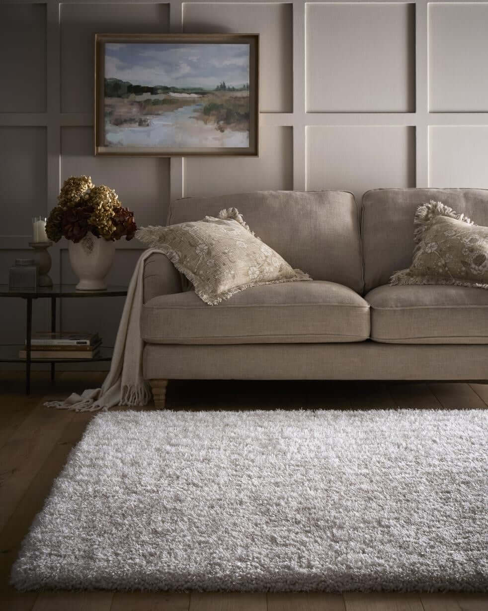 The Rugs Rugs Chicago Cream Shaggy Rug House of Isabella UK