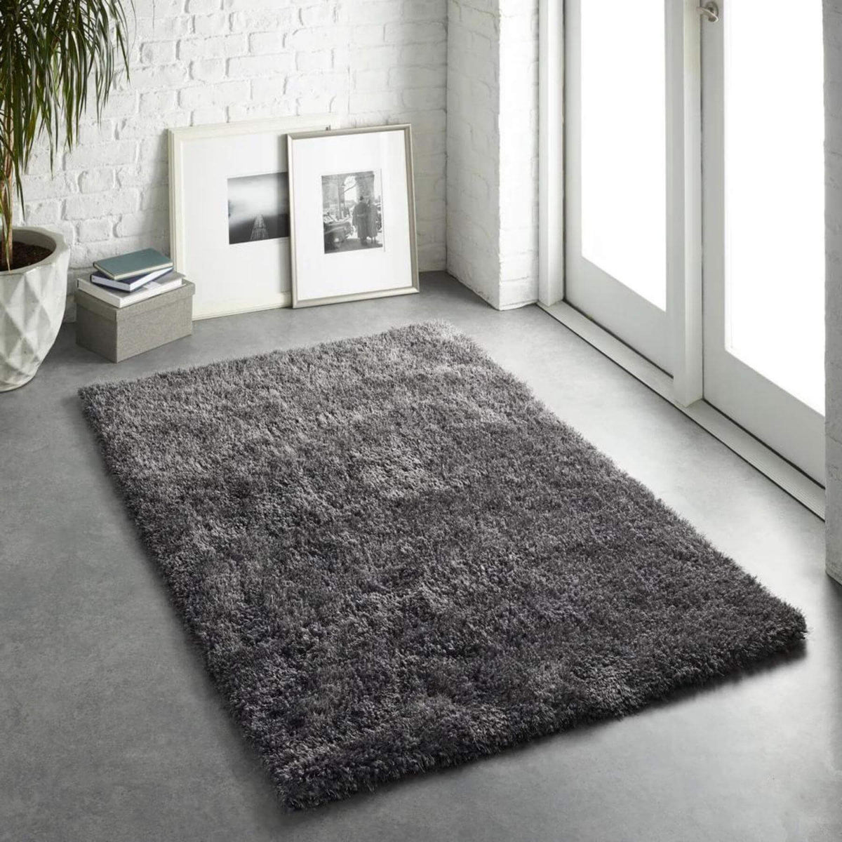 The Rugs Rugs Chicago Grey Shaggy Rug House of Isabella UK