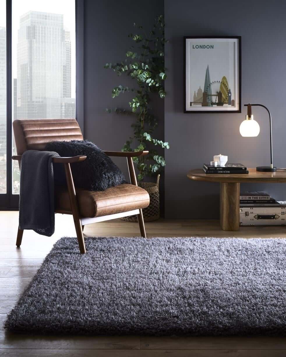 The Rugs Rugs Chicago Grey Shaggy Rug House of Isabella UK