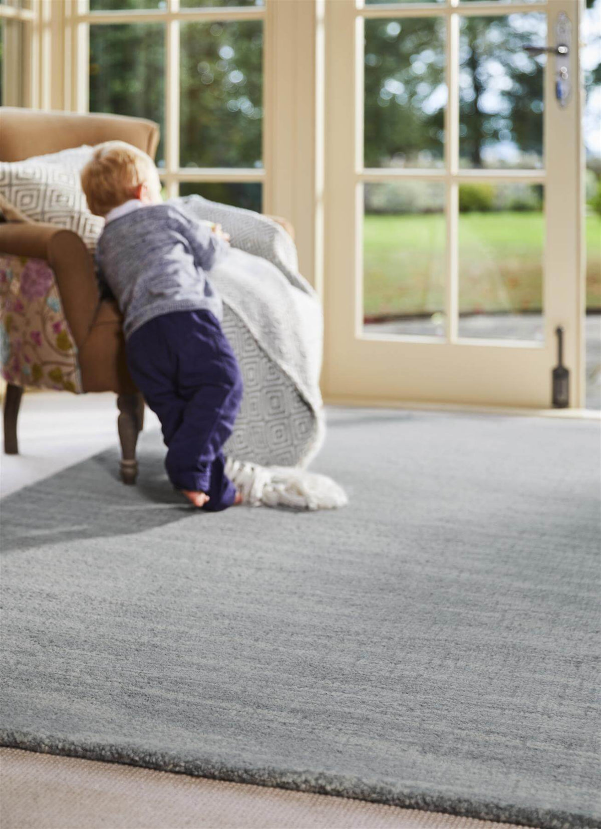 The Rugs Rugs Country Sea Mist Solid Wool Rug House of Isabella UK