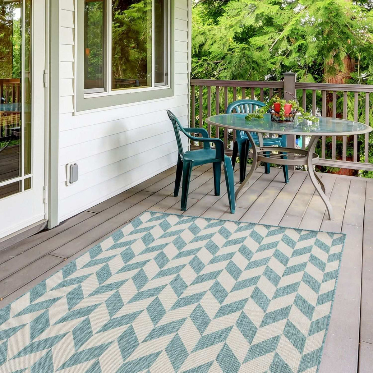 The Rugs Rugs Ecology Outdoor Rug Aqua | 600Aq House of Isabella UK