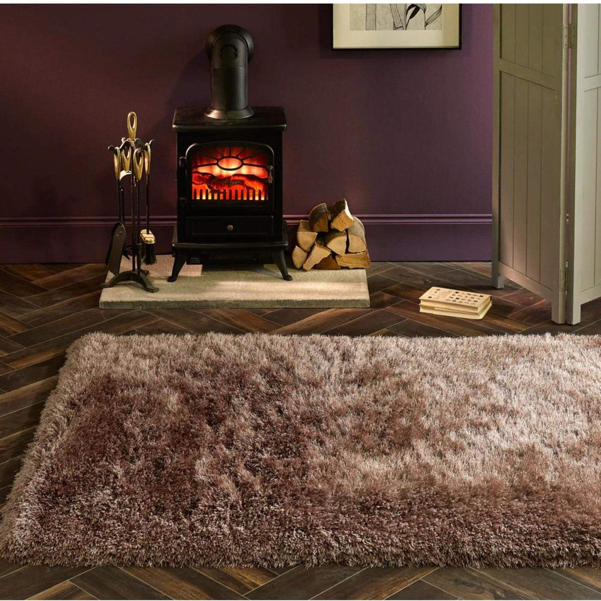 The Rugs Rugs Extravagance Mink Shaggy Rug House of Isabella UK