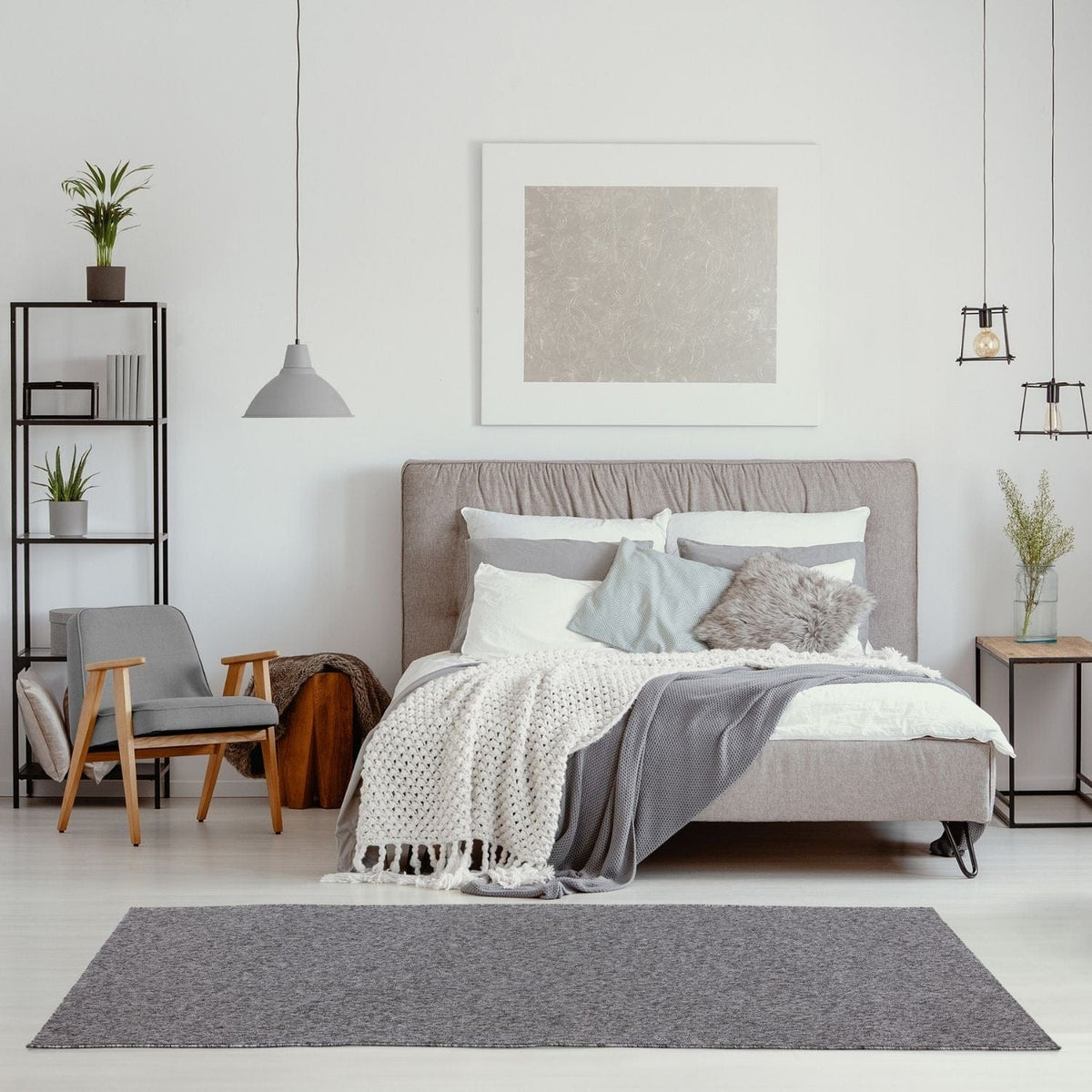 The Rugs Rugs Flex Grey Low Pile Solid Rug House of Isabella UK