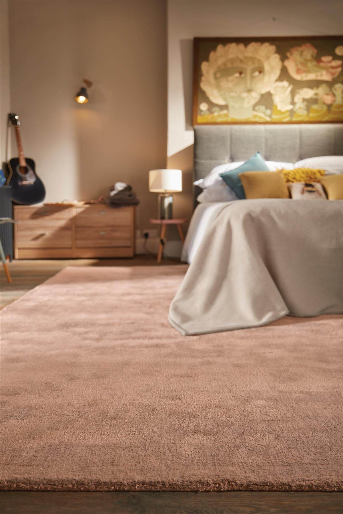 The Rugs Rugs Hush Solid Coral Pink Luxury Rug House of Isabella UK