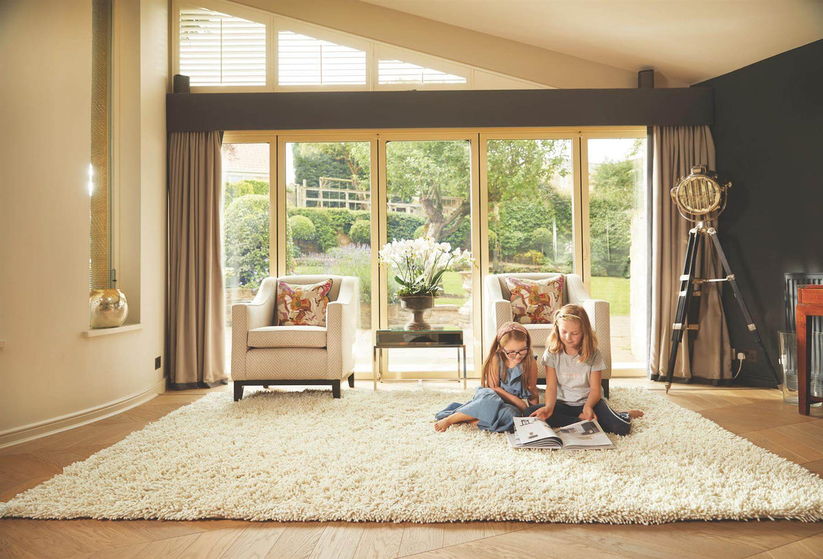 The Rugs Rugs Imperial Ivory Shaggy Pile Wool Rug House of Isabella UK