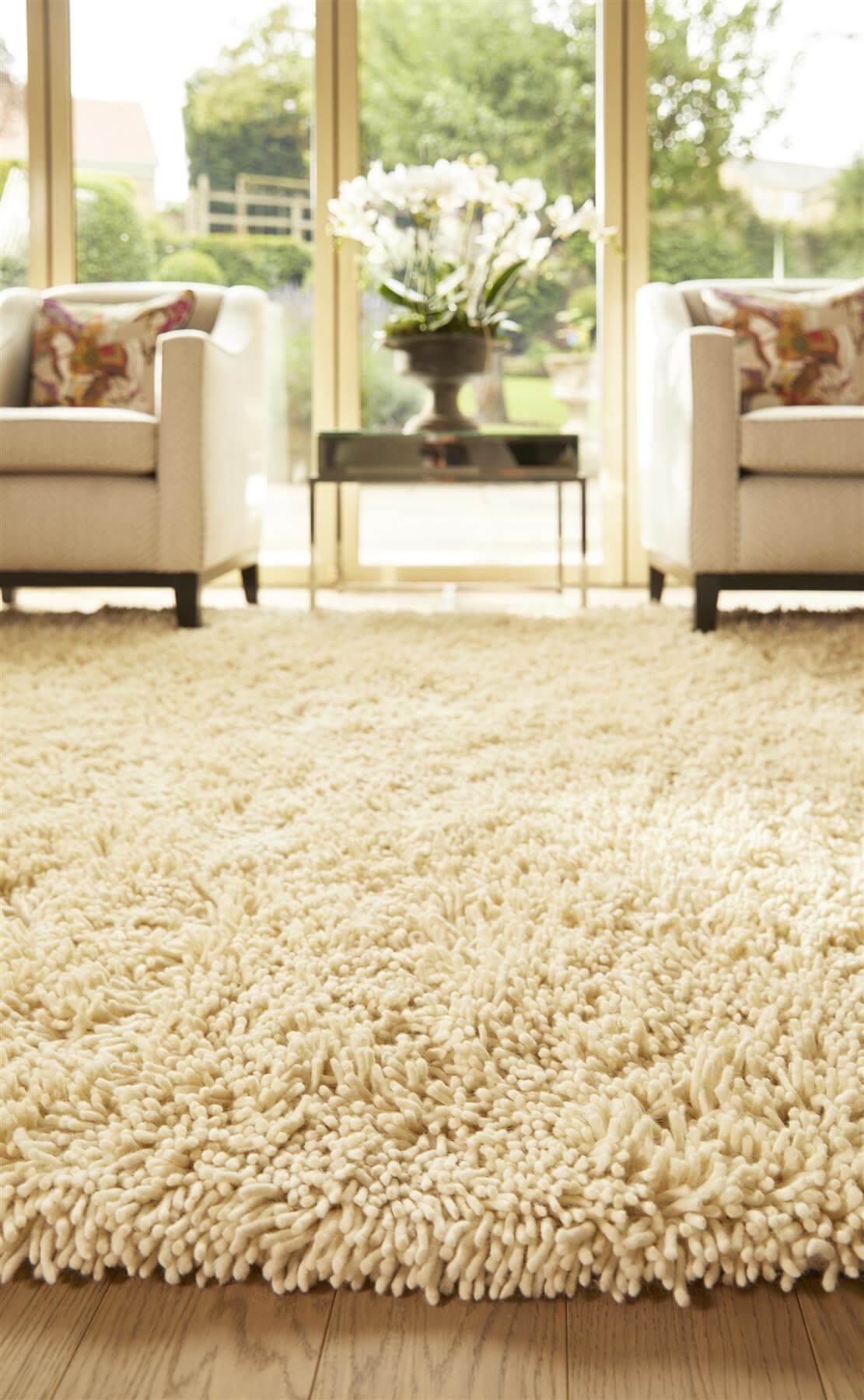 The Rugs Rugs Imperial Ivory Shaggy Pile Wool Rug House of Isabella UK