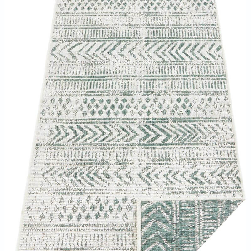 The Rugs Rugs Indoor-Outdoor Reversible Geometric Green Rug House of Isabella UK