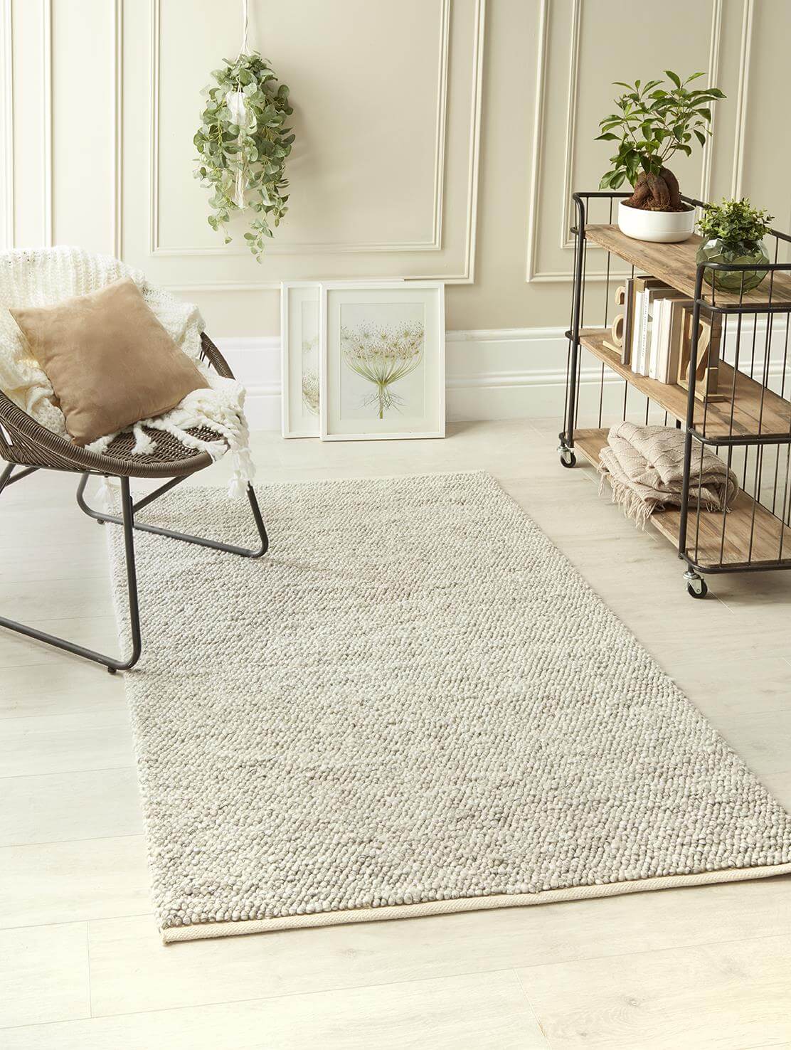 The Rugs Rugs La Playa Silver Grey Solid Rug House of Isabella UK