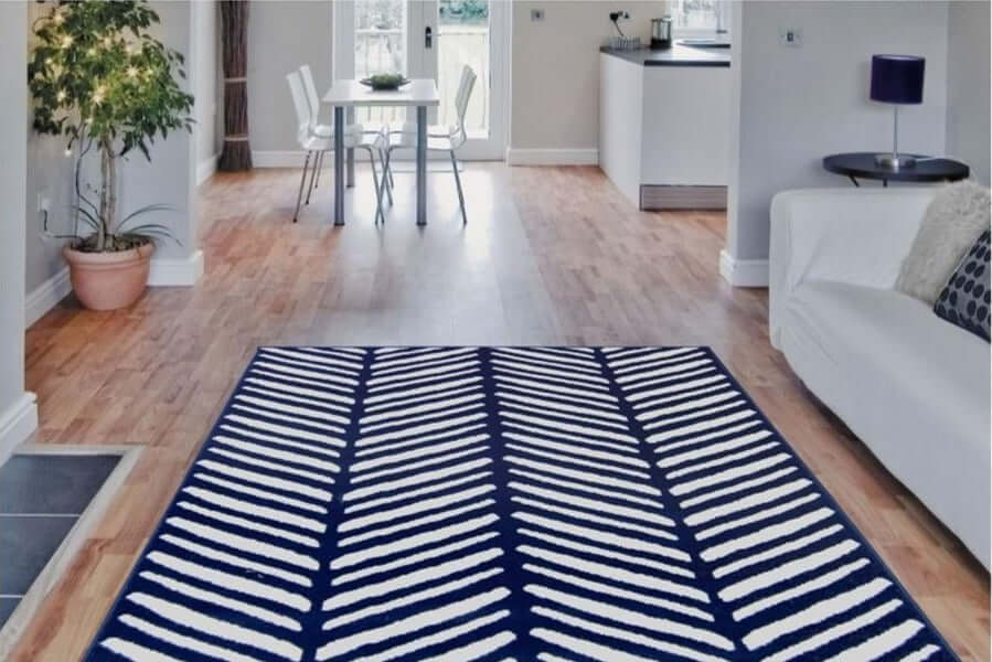 The Rugs Rugs Maestro Herringbone Blue Rug House of Isabella UK