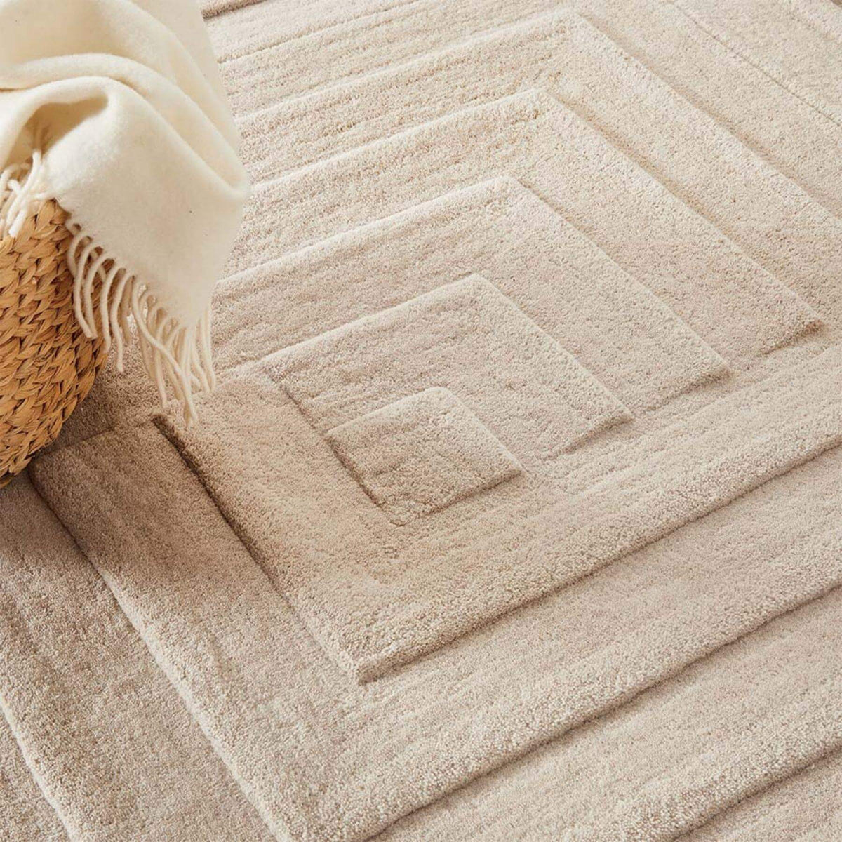The Rugs Rugs Maze Grey Geometric Wool Rug House of Isabella UK