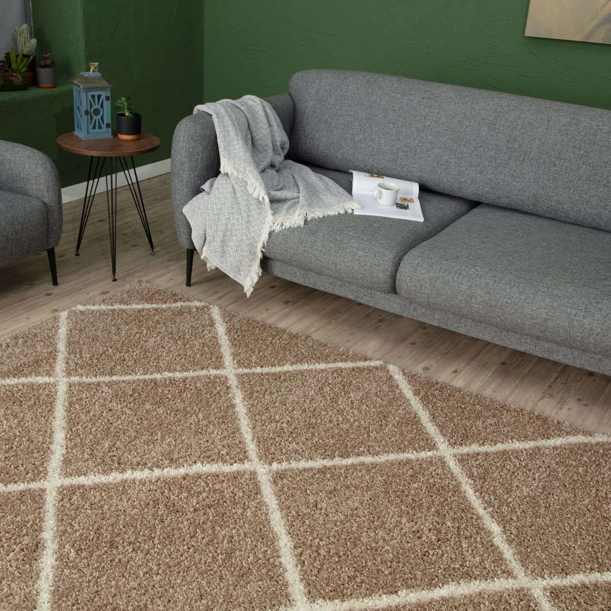 The Rugs Rugs Moroccan Beige Shaggy Rug | 520 House of Isabella UK