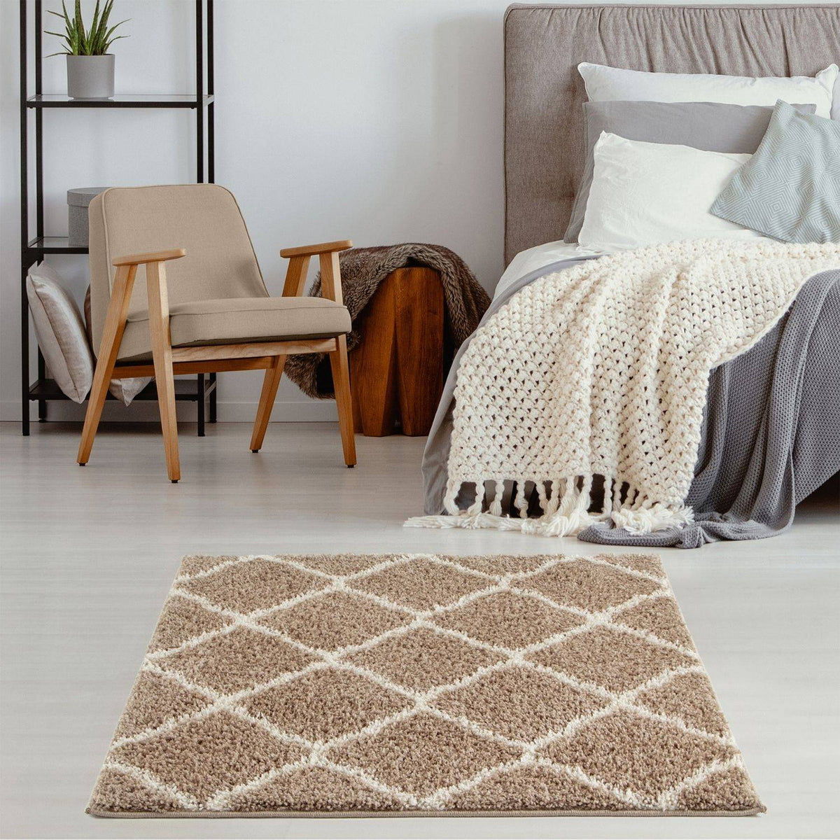 The Rugs Rugs Moroccan Beige Shaggy Rug | 720 House of Isabella UK