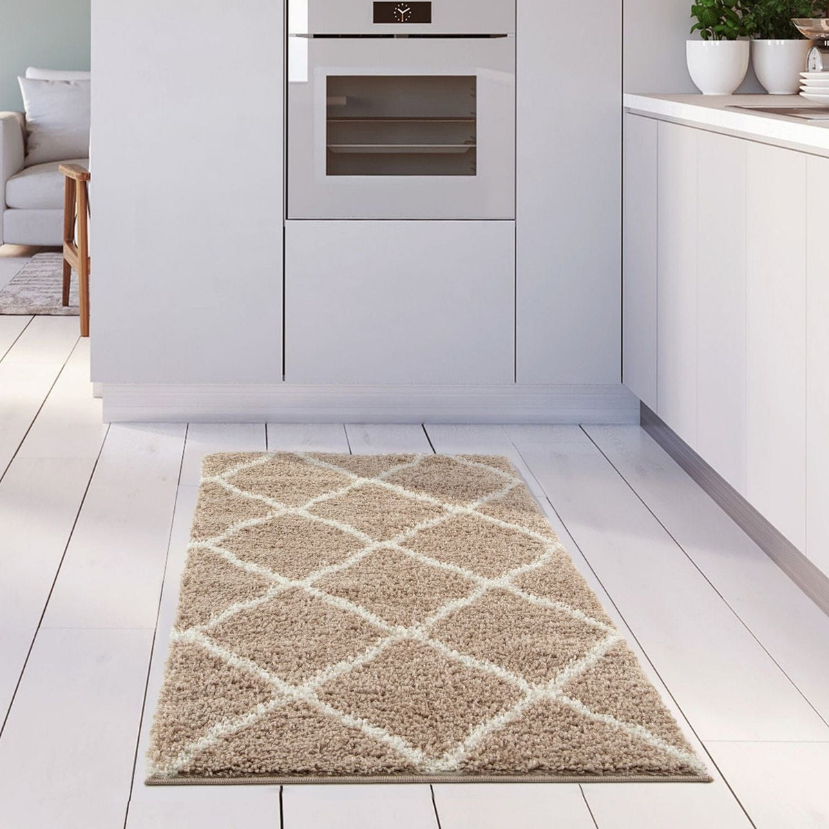 The Rugs Rugs Moroccan Beige Shaggy Rug | 720 House of Isabella UK