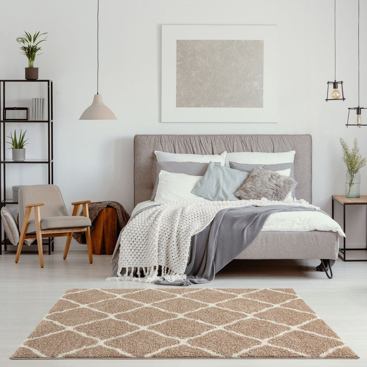 The Rugs Rugs Moroccan Beige Shaggy Rug | 720 House of Isabella UK