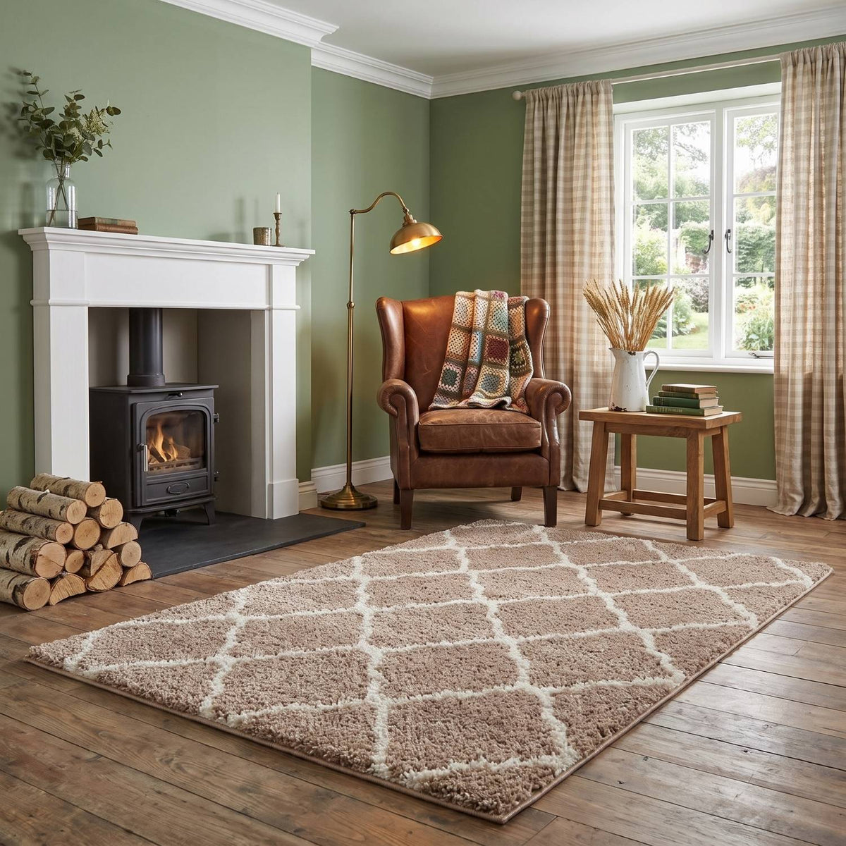 The Rugs Rugs Moroccan Beige Shaggy Rug | 720 House of Isabella UK