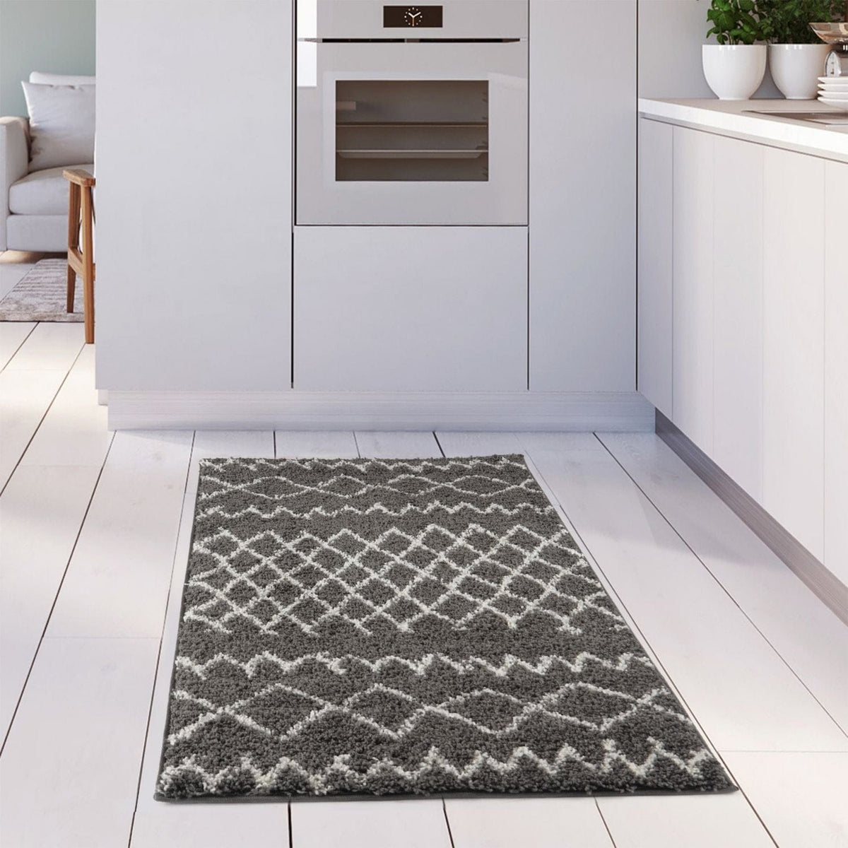 The Rugs Rugs Moroccan Dark Grey Shaggy Rug | 940 House of Isabella UK