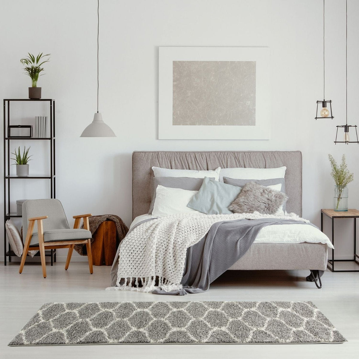 The Rugs Rugs Moroccan Grey Shaggy Rug | 610 House of Isabella UK