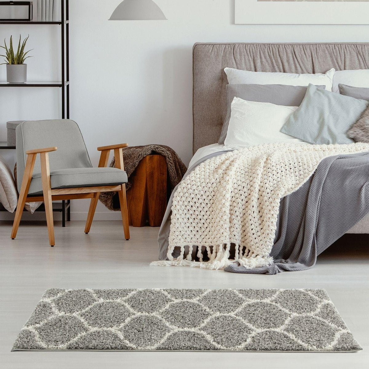 The Rugs Rugs Moroccan Grey Shaggy Rug | 610 House of Isabella UK