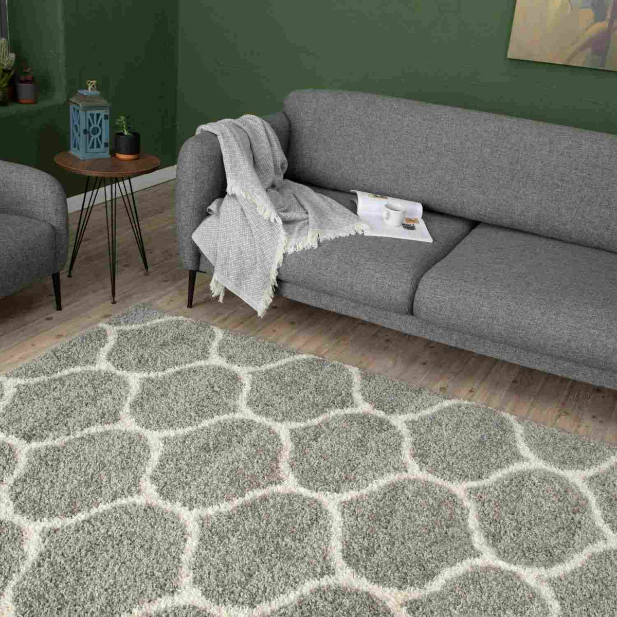 The Rugs Rugs Moroccan Grey Shaggy Rug | 610 House of Isabella UK