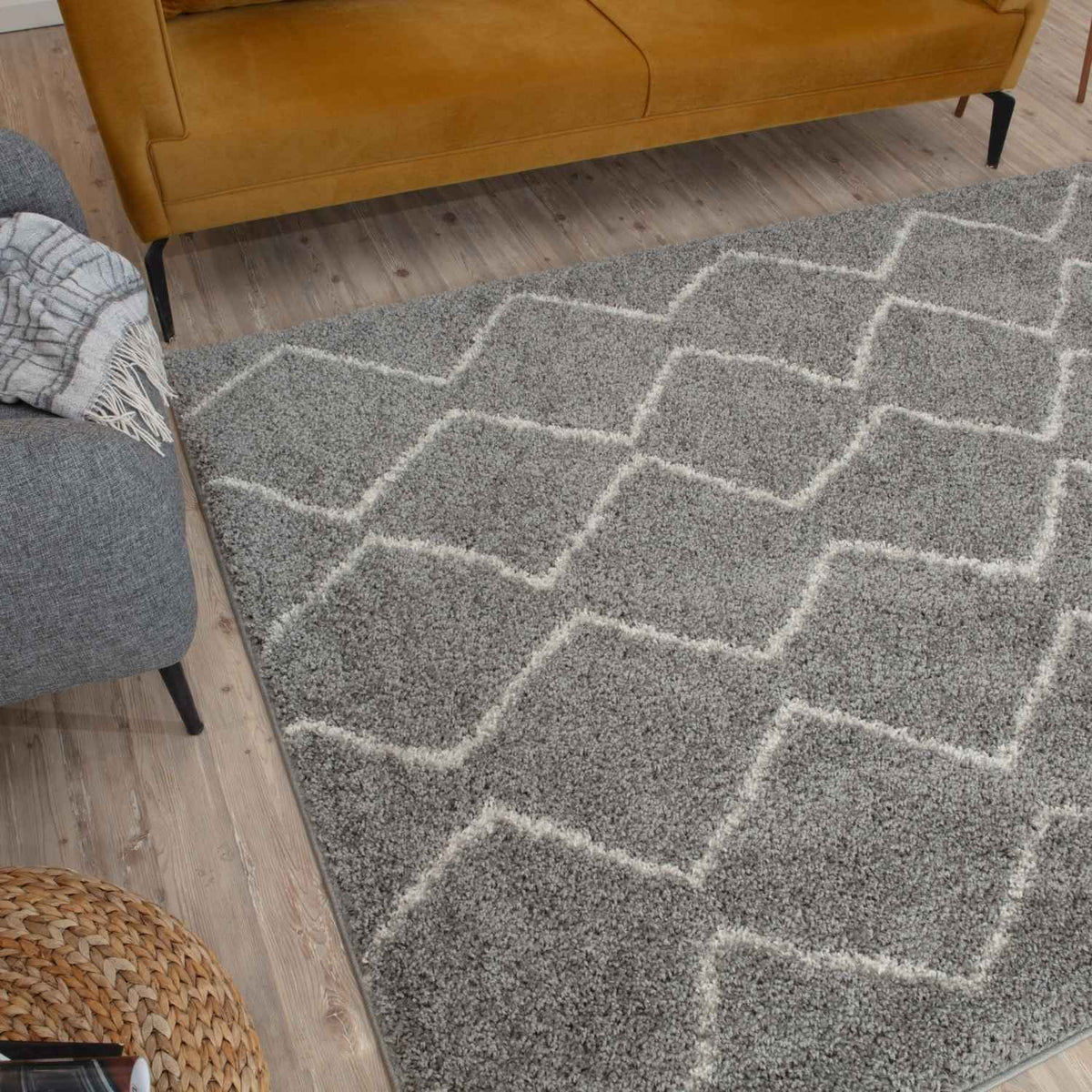 The Rugs Rugs Moroccan Grey Shaggy Rug | 810 House of Isabella UK