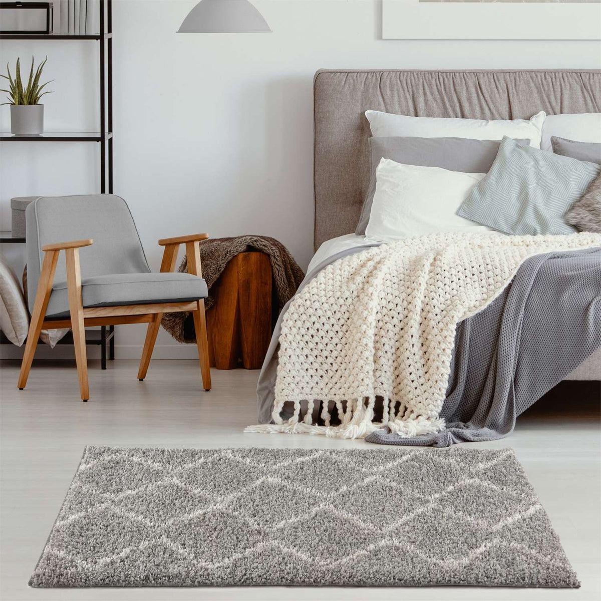 The Rugs Rugs Moroccan Grey Shaggy Rug | 810 House of Isabella UK