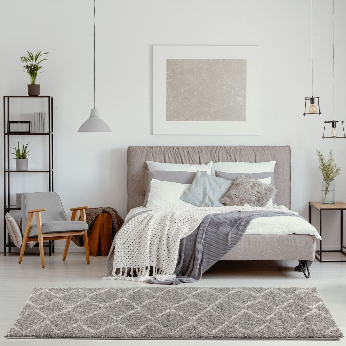 The Rugs Rugs Moroccan Grey Shaggy Rug | 810 House of Isabella UK
