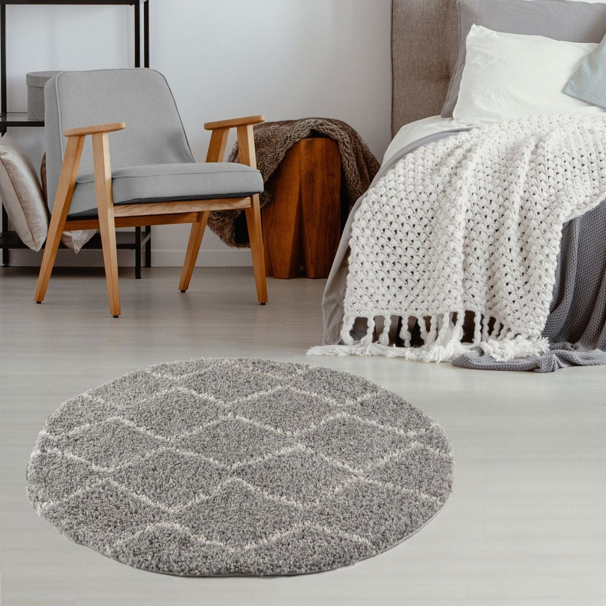 The Rugs Rugs Moroccan Grey Shaggy Rug | 810 House of Isabella UK