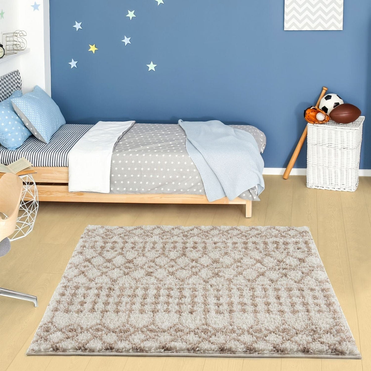 The Rugs Rugs Moroccan Ivory Beige Shaggy Rug | 1030 House of Isabella UK