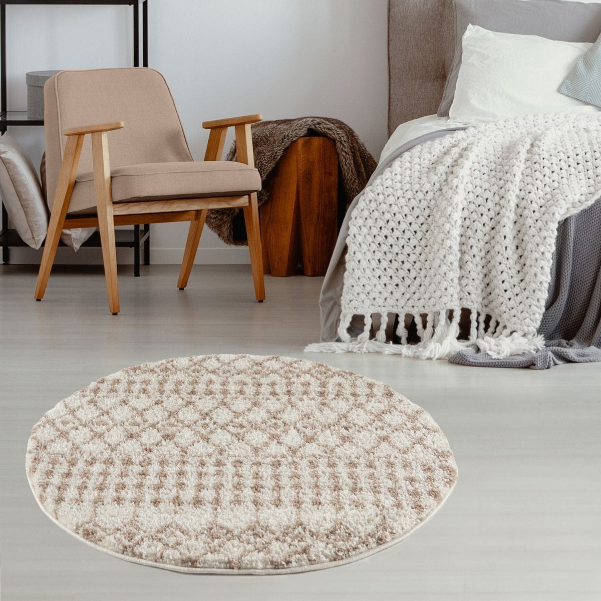 The Rugs Rugs Moroccan Ivory Beige Shaggy Rug | 1030 House of Isabella UK