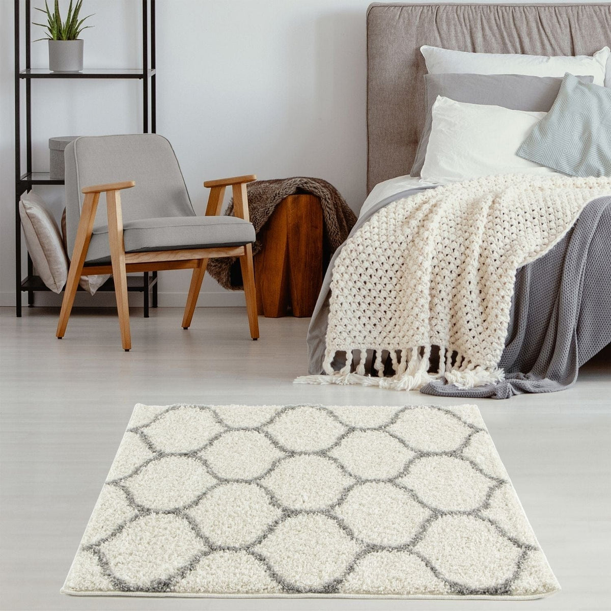 The Rugs Rugs Moroccan Ivory Shaggy Rug | 600 House of Isabella UK
