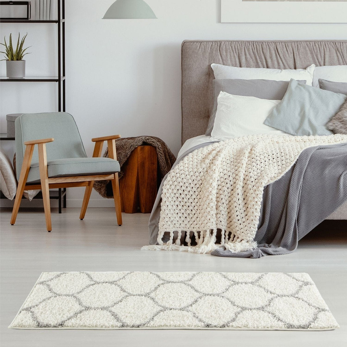 The Rugs Rugs Moroccan Ivory Shaggy Rug | 600 House of Isabella UK