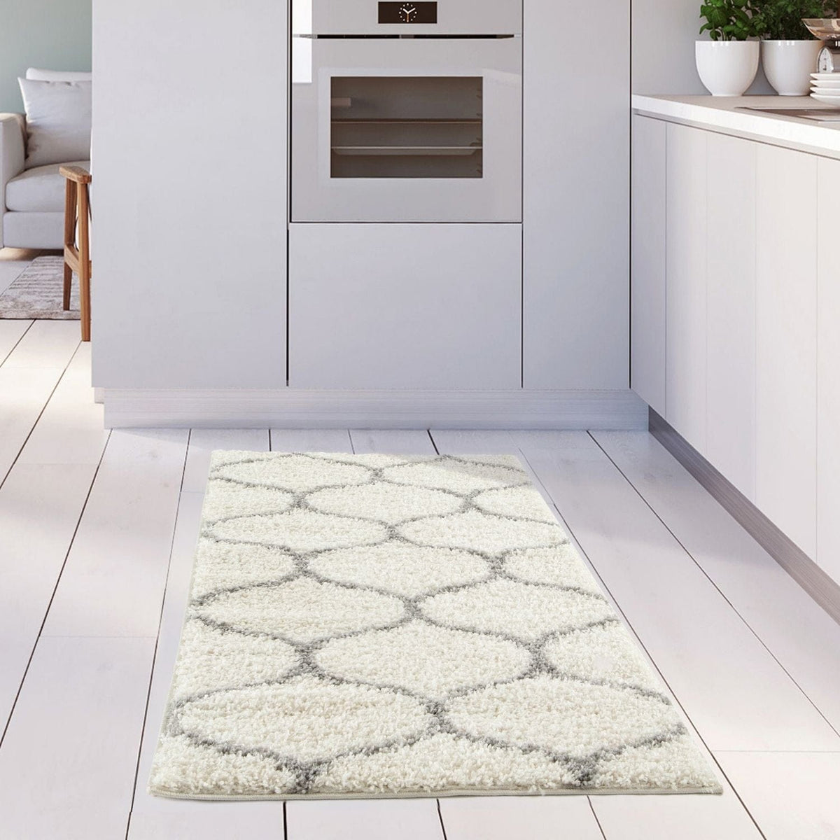 The Rugs Rugs Moroccan Ivory Shaggy Rug | 600 House of Isabella UK