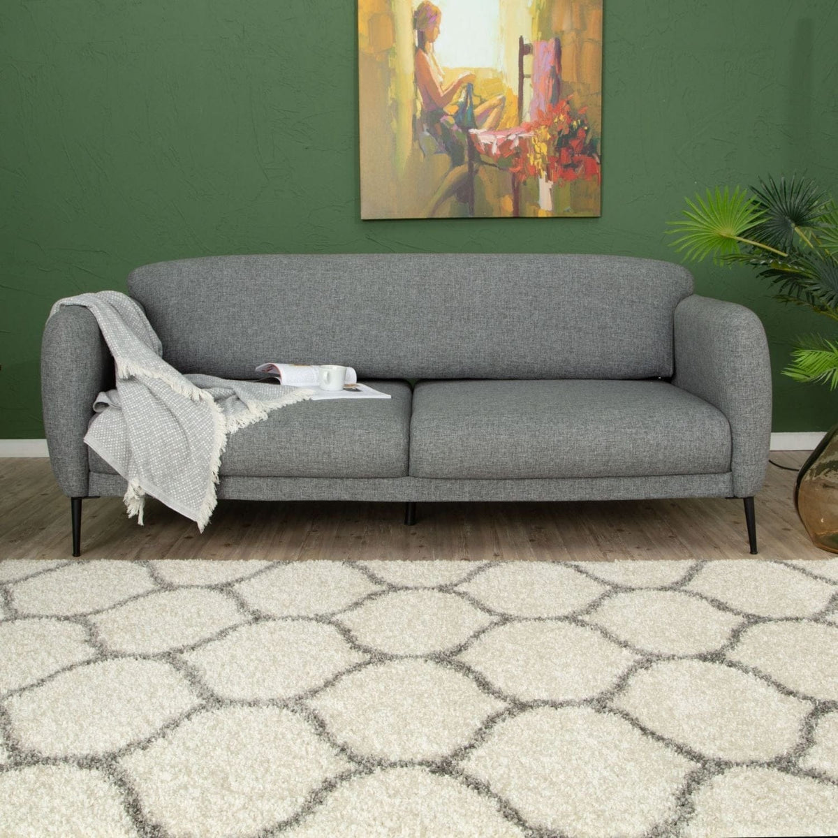 The Rugs Rugs Moroccan Ivory Shaggy Rug | 600 House of Isabella UK