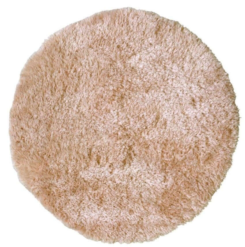 The Rugs Rugs Ø 100 cm Soft Washable Beige Shaggy Rug | SA-02 House of Isabella UK