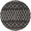 The Rugs Rugs Ø 120 cm Moroccan Dark Grey Shaggy Rug | 940 House of Isabella UK