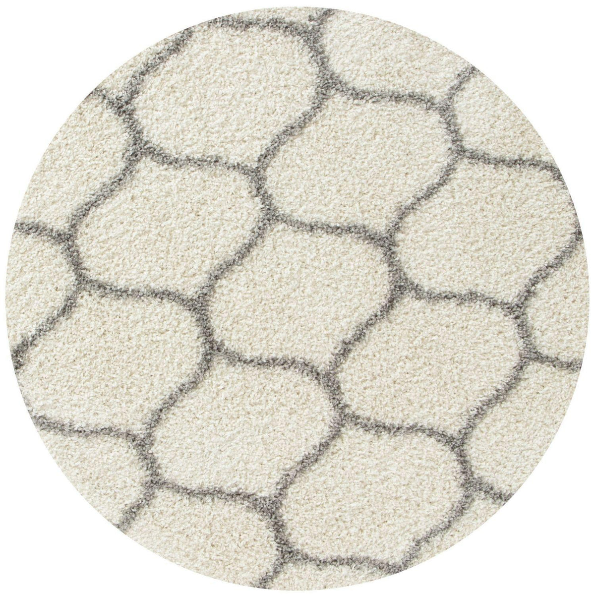 The Rugs Rugs Ø 120 cm Moroccan Ivory Shaggy Rug | 600 House of Isabella UK