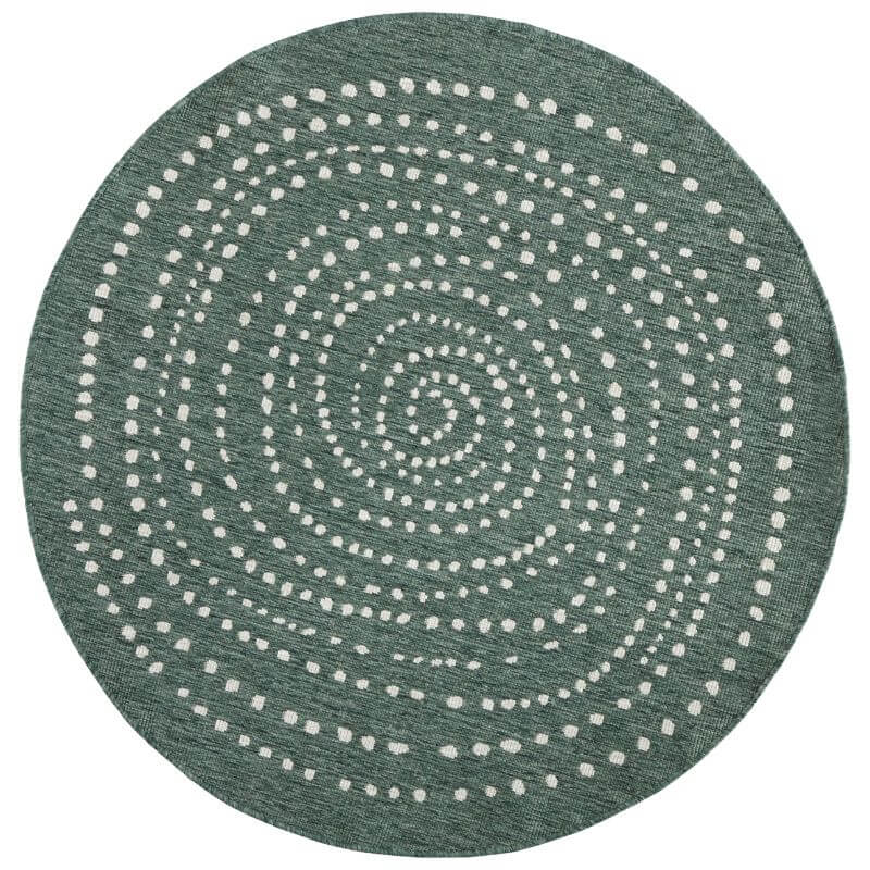 The Rugs Rugs Ø 200 cm / Green Indoor Outdoor Bali Reversible Round Rug House of Isabella UK