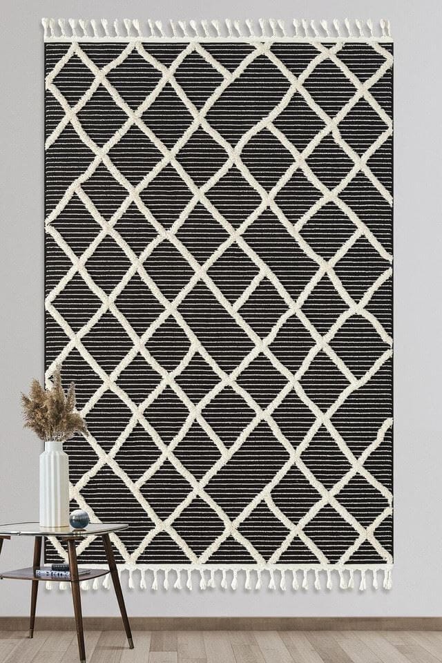 The Rugs Rugs Scandi Indoor Rug Anthracite & White House of Isabella UK
