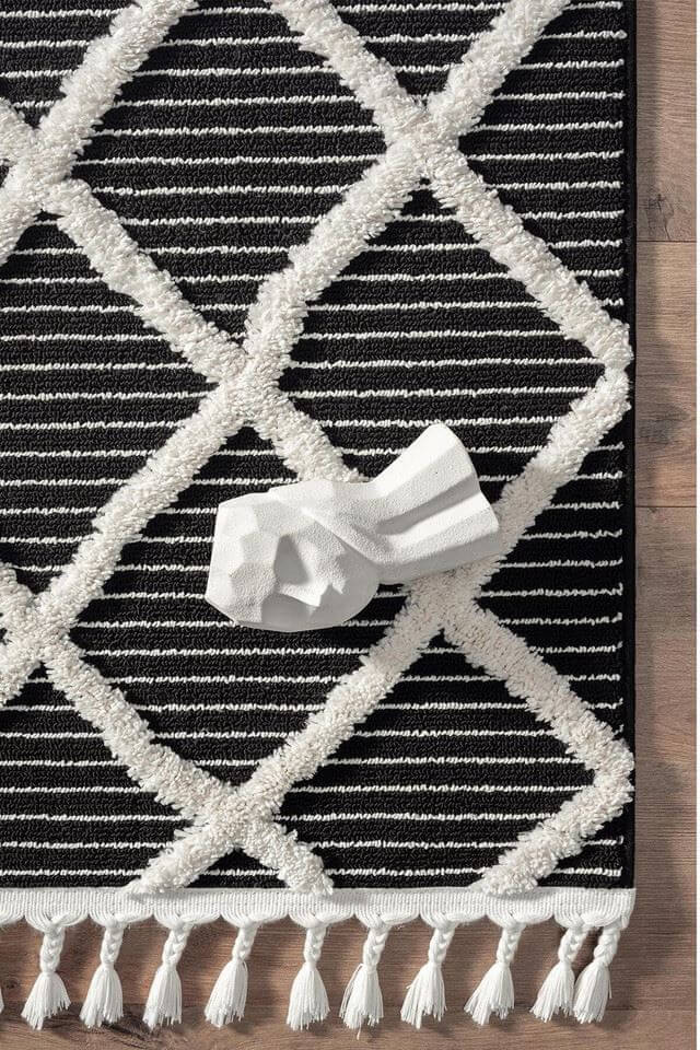 The Rugs Rugs Scandi Indoor Rug Anthracite & White House of Isabella UK