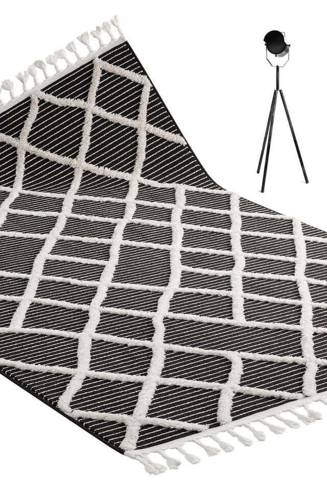 The Rugs Rugs Scandi Indoor Rug Anthracite & White House of Isabella UK