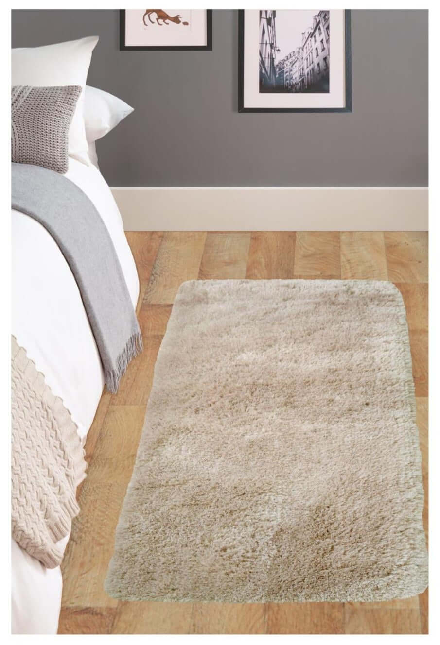 The Rugs Rugs Soft Washable Beige Shaggy Rug | SA-02 House of Isabella UK