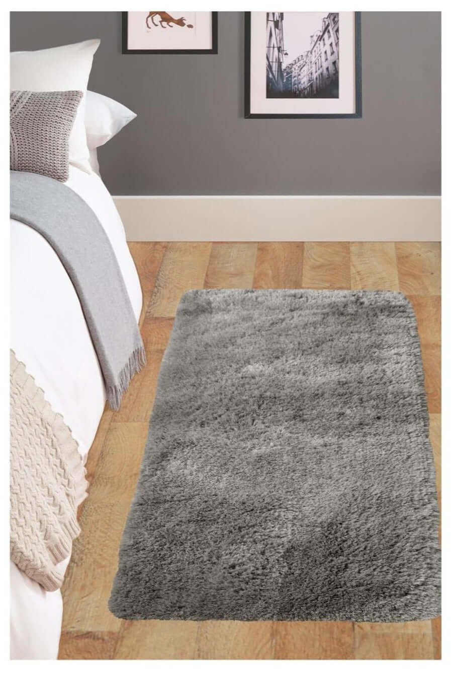 The Rugs Rugs Soft Washable Grey Shaggy Rug | SA-04 House of Isabella UK